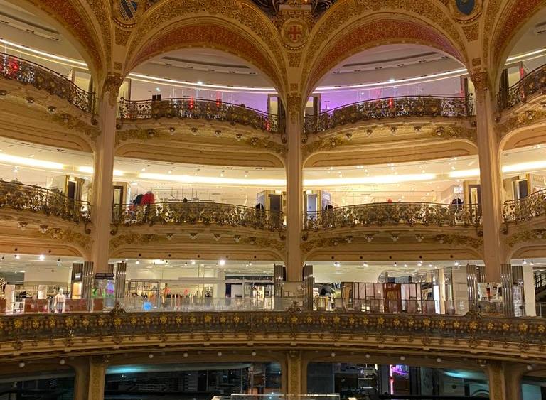 The Galeries Lafayette department store in Paris is among stores that must close temporarily.