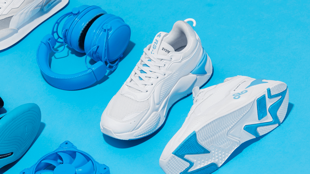 The Puma x Cloud9 collection includes the RS-X, which boasts a bold and exaggerated silhouette with RS technology (short for Running System) and an ultra-cushioned midsole.
