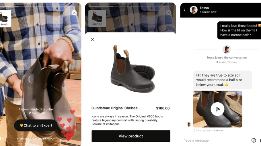 feature is designed to allow brands to deliver a carousel of short, shoppable videos curated by in-store associates, enabling online customers to shop the products featured or to go on to initiate a chat or video call.