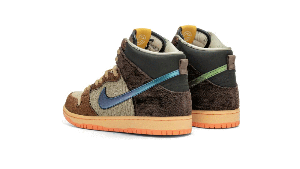 Boston-based Concepts' latest in a stream of less-than-serious Nike SB Dunk sneakers merges chicken socks, duck shoes and turkey wrappings.