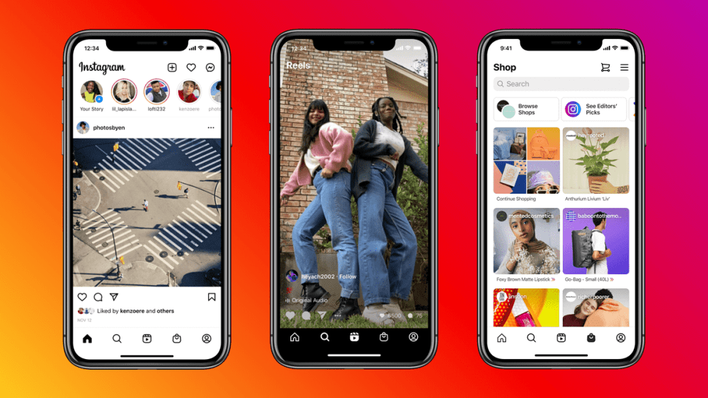 Instagram announces new tabs for Reels and shopping.
