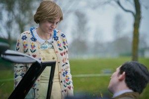 The Crown S4. Picture shows: Princess Diana (EMMA CORRIN) and Prince Charles (JOSH O CONNOR). Filming Location: Hickstead