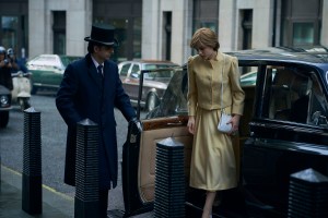 The Crown S4. Picture shows: Diana Princess of Wales (EMMA CORRIN). Filming Location: Australia House, Aldwych