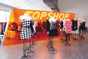 The interior of the Topshop store in New York, 2008.