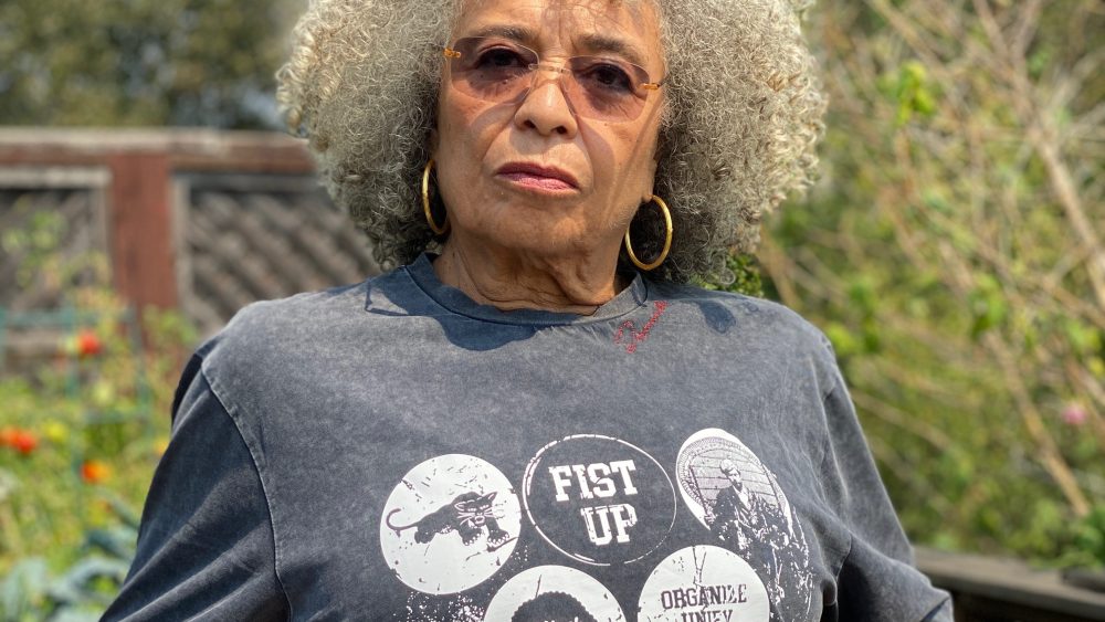 Angela Davis in the Renowned x Angela Davis T-shirt