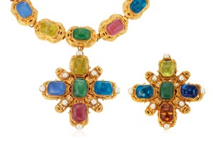 Gripoix Glass Necklace and Brooch