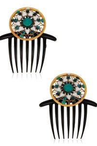 Pair of Gripoix Glass Hair Combs