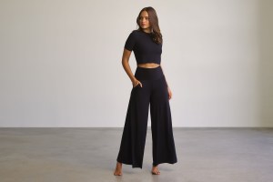 Like butter: The Wide Leg Pant and cropped T-shirt.