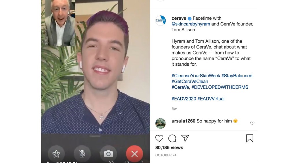 Hyram Yarbo speaks with a CeraVe founder Tom Allison