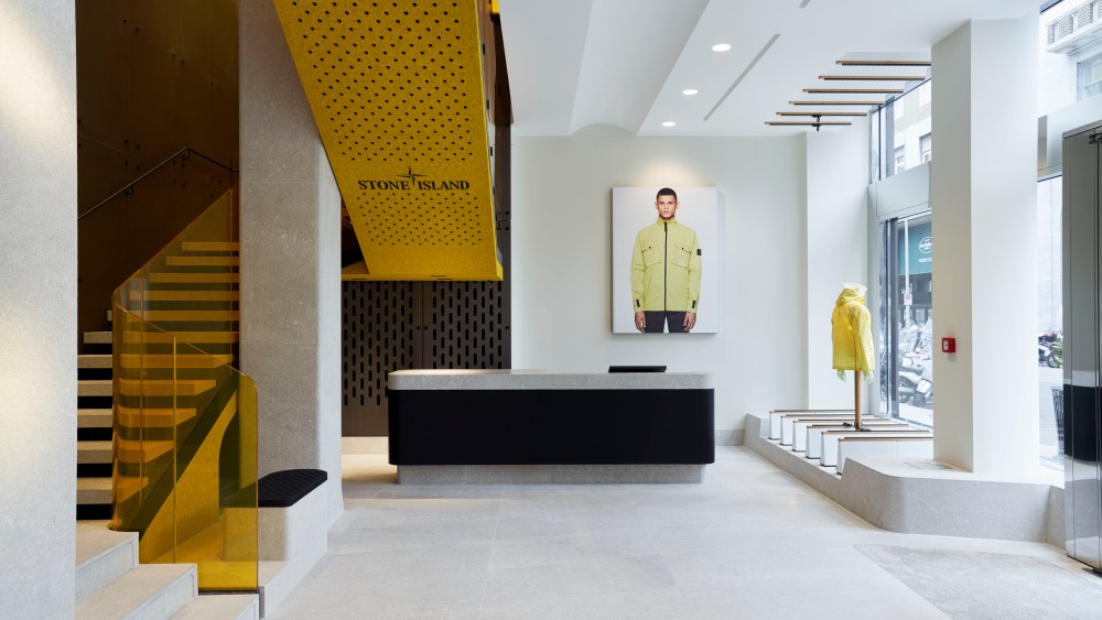 Inside the Stone Island store on Milan's Corso Matteotti.