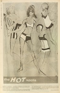 Picus Weiler, Jantzen, Young Naturals and Sport Trio Resort 1965 swimwear advance. Illustration by Sandra Leichman.
