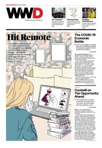 April 10, 2020 WWD Page One. Illustration by Jillian Sollazzo.
