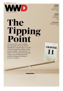 March 19, 2020 WWD Page One. Photo illustration by Ash Barhamand.