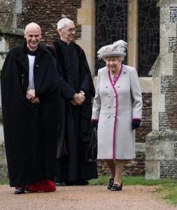 Britain's Queen Elizabeth attends the Christmas Day service. The British royal family at St Mary Magdalene's church for the Christmas Day service at the church on the Queen's Sandringham Estate in Norfolk. 25th December 2018 Sandringham UK CODE - 375723 REF - MD EXPRESS SYNDICATION +44 (0)20 8612 7884/7903/7661 +44 (0)20 7098 2764 NO ONLINE MOBILE OR DIGITAL USE WITHOUT PRIOR PERMISSION (Express Newspapers via AP Images)