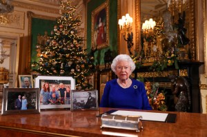 Photo by: zz/KGC-512/STAR MAX/IPx 2019 12/24/19 Her Majesty Queen Elizabeth II records her annual Christmas broadcast in Windsor Castle on December 24, 2019. (Windsor, Berkshire, England, UK)