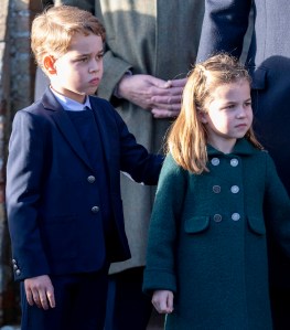 Photo by: KGC-178/STAR MAX/IPx 2019 12/25/19 Prince George and Princess Charlotte at the Christmas Day church service at Sandringham, Norfolk.