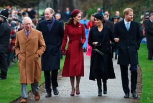 Royal Accounts 2019-20. EMBARGOED TO 0001 FRIDAY SEPTEMBER 25 File photo dated 25/12/18 of (left to right)The Prince of Wales, the Duke of Cambridge, the Duchess of Cambridge, the Duchess of Sussex and the Duke of Sussex arriving to attend the Christmas Day morning church service at St Mary Magdalene Church in Sandringham, Norfolk. Funding for the Sussexes and the Cambridges contributed to a '5.6 million bill for the Prince of Wales in Harry and Meghan's final year as senior royals, accounts show. The accounts run from April 2019 to the end of March 2020 ' just after the UK went into lockdown and Charles contracted coronavirus. Issue date: Friday September 25, 2020. Charles's non-official expenditure for himself and his family from his Duchy money was '3.2 million ' up '45,000. See PA story ROYAL Accounts Charles. Photo credit should read: Joe Giddens/PA Wire URN:55682870 (Press Association via AP Images)