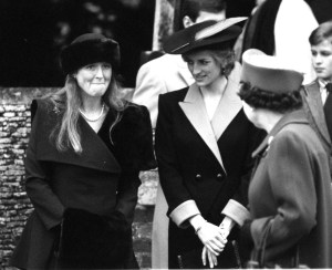 The Queen with Princess Diana and the Duchess of York and other members of the Royal family going to church at Sandringham on Christmas Day. 1988. (Express Newspapers Via AP Images)