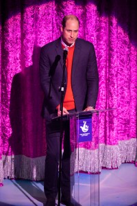 Royal visit to The Palladium. The Duke of Cambridge gives a speech on stage as he attends a special pantomime performance at London's Palladium Theatre, hosted by The National Lottery, to thank key workers and their families for their efforts throughout the pandemic. Picture date: Friday December 11, 2020. See PA story ROYAL Cambridge. Photo credit should read: Aaron Chown/PA Wire URN:57055460 (Press Association via AP Images)