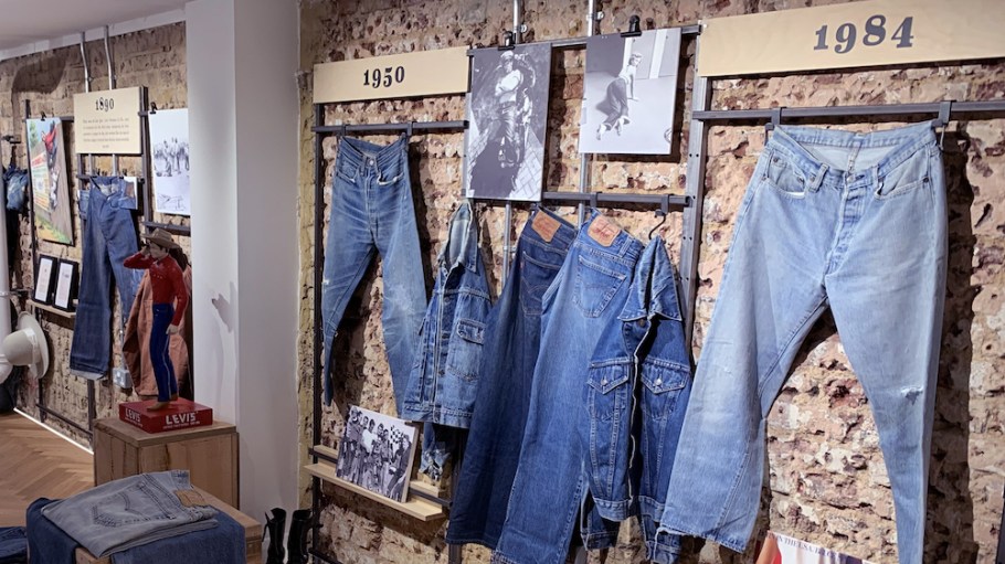 Levi’s opened its first-ever satellite archive in London, focusing on denim garments and jeans artifacts with a local flavor.