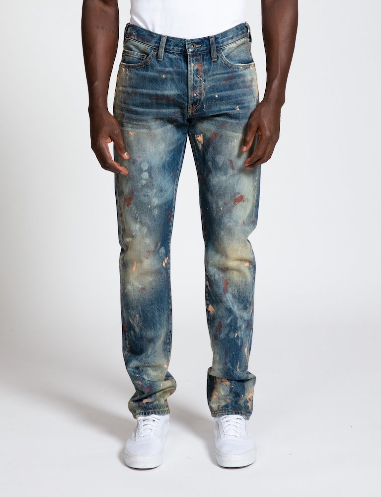 Rivet rounded up some of the top painted denim looks for men and women, featuring paint splattered jeans and denim jackets with artwork. 