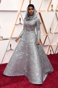 Janelle Monae arrives at the Oscars on Sunday, Feb. 9, 2020, at the Dolby Theatre in Los Angeles. (Photo by Jordan Strauss/Invision/AP)