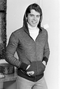 Mens fashion, designed by Pierre Cardin, on January 6, 1975.