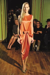A look from Pierre Cardin's first high-fashion runway show since 1996, 2013