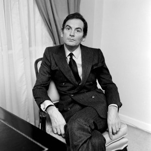 Designer Pierre Cardin during an interview in New York in 1968