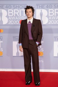 Harry Styles poses for photographers upon arrival at Brit Awards 2020 in London, Tuesday, Feb. 18, 2020.(Photo by Vianney Le Caer/Invision/AP)