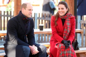 Duke and Duchess of Cambridge royal train tour. The Duke and Duchess of Cambridge speak with members of the public during a visit to Cardiff Castle , in Cardiff, Wales, on the final day of a three-day tour across the country. Picture date: Tuesday December 8, 2020. See PA story ROYAL Train. Photo credit should read: Chris Jackson/PA Wire URN:57001630 (Press Association via AP Images)