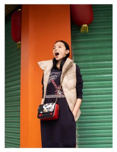 Xiao Wen Ju in an image from the Coach Presents Disney Mickey Mouse x Keith Haring cookbook.