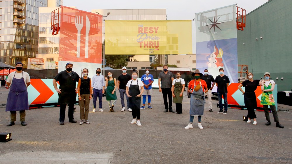 LOS ANGELES, CALIFORNIA - OCTOBER 15: LA's top chefs and restaurants took part on October 15, 2020 in the first-ever The Resy Drive Thru, presented by the American Express® Gold Card, at the Hollywood Palladium. Guests enjoyed a 10-course tasting menu from the comfort of their own cars while chefs Nancy Silverton (Chi Spacca), Curtis Stone (Gwen), Kris Yenbamroong (Night + Market), Keith Corbin (Alta Adams) and more prepared dishes from restaurant tents spaced through the event experience. (Photo by Rachel Murray/Getty Images)