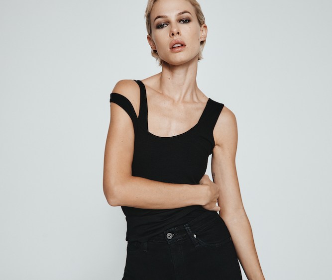 Premium denim brand AG is marking its milestone 20th anniversary with a 20-piece collection of ribbed knit basics for women.