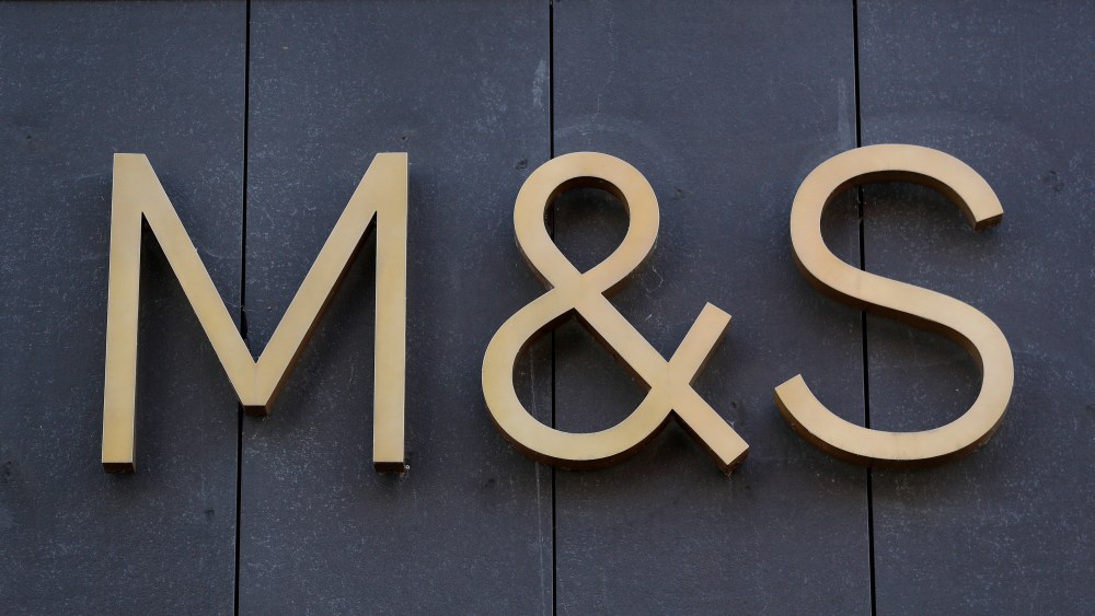 Worcester Stock. Marks and Spencers logo on the High Street, Worcester. URN:55514754 (Press Association via AP Images)