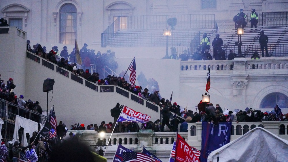 Photo by: John Nacion/STAR MAX/IPx 2021 1/6/21 The United States Capitol Building in Washington, D.C. was breached by thousands of protesters during a "Stop The Steal" rally in support of President Donald Trump during the worldwide coronavirus pandemic. The demonstrators were protesting the results of the 2020 United States presidential election where Donald Trump was defeated by Joe Biden. While there was a significant police presence attempting to keep the peace - including law enforcement officers and agents from The U.S. Capitol Police, The Virginia State Police, The Metropolitan Police of The District of Columbia, The National Guard, and The FBI - demonstrators used chemical irritants to breach the interior of The Capitol Building. This, while the Democratic Party gained control of The United States Senate - sweeping the Georgia Runoff Election and securing two additional seats. (Washington, D.C.)