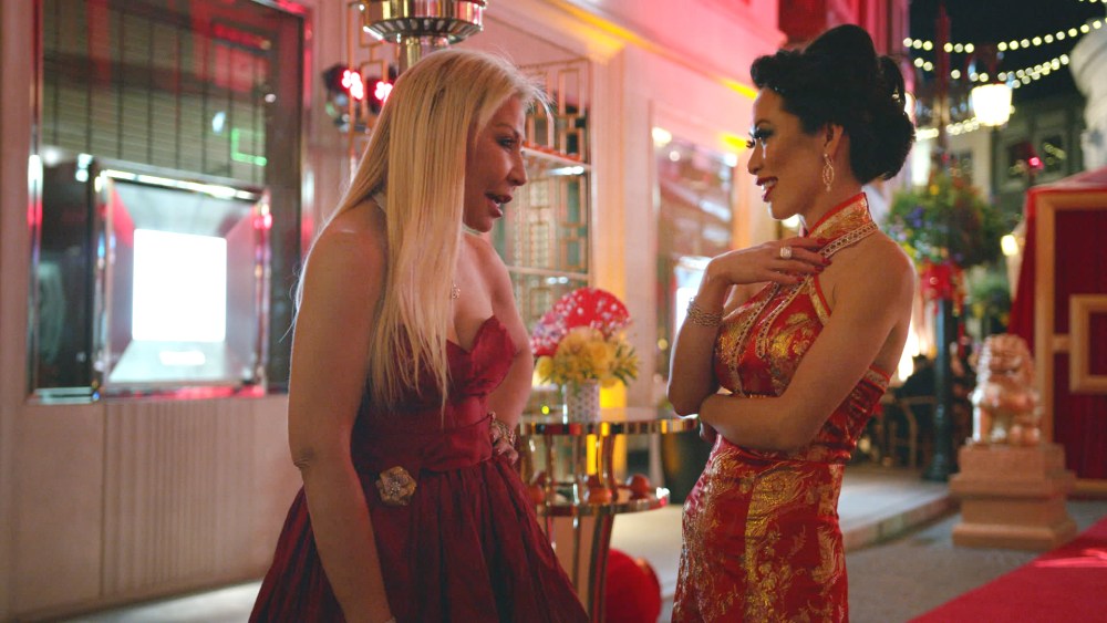 (L-R) Anna Shay and Christine Chiu in episode 1 “Necklacegate 90210” of Bling Empire: Season 1. c. Courtesy of Netflix © 2021