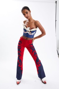 The look Naomi Campbell wore to open the first show for the Tommy Hilfiger Collection, spring 2000.