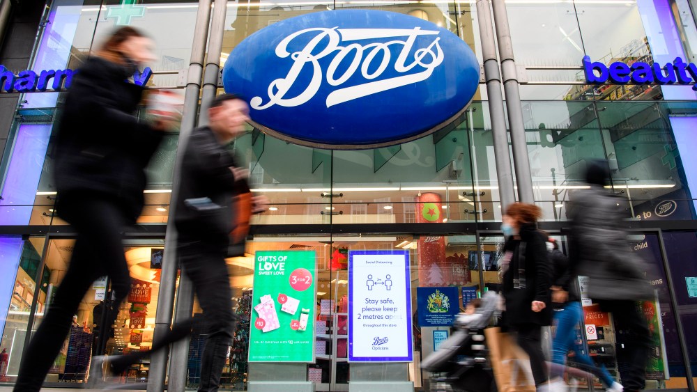 Coronavirus - Wed Dec 2, 2020. EDITORIAL USE ONLY General view at Boots in Oxford Street as the high street re-opens after lockdown, and Boots announces that it is extending opening hours in over 300 stores across the UK to help customers shop safely, London. Picture date: Wednesday December 2, 2020. Photo credit should read: Matt Crossick/PA Wire URN:56904269 (Press Association via AP Images)