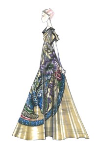 A sketch from Dior's spring 2021 haute couture collection.