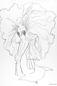 A sketch from Schiaparelli's spring 2021 haute couture collection.