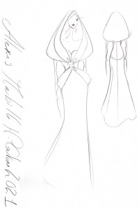 A sketch from Alexis Mabille, Spring 21 - Haute Couture Collection