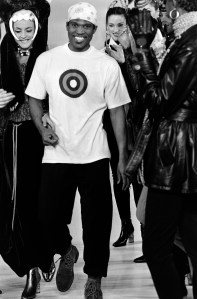 Designer Byron Lars and models in his fall 1994 runway show finale.