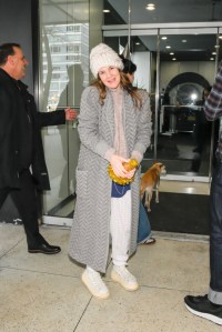 NEW YORK, NEW YORK - FEBRUARY 22: Drew Barrymore is seen on her birthday on February 22, 2024 in New York City. (Photo by Raymond Hall/GC Images)