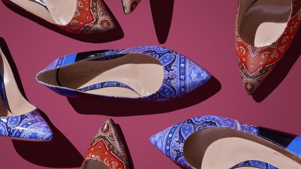 Shoes from the Gianvito Rossi for Etro capsule collection.