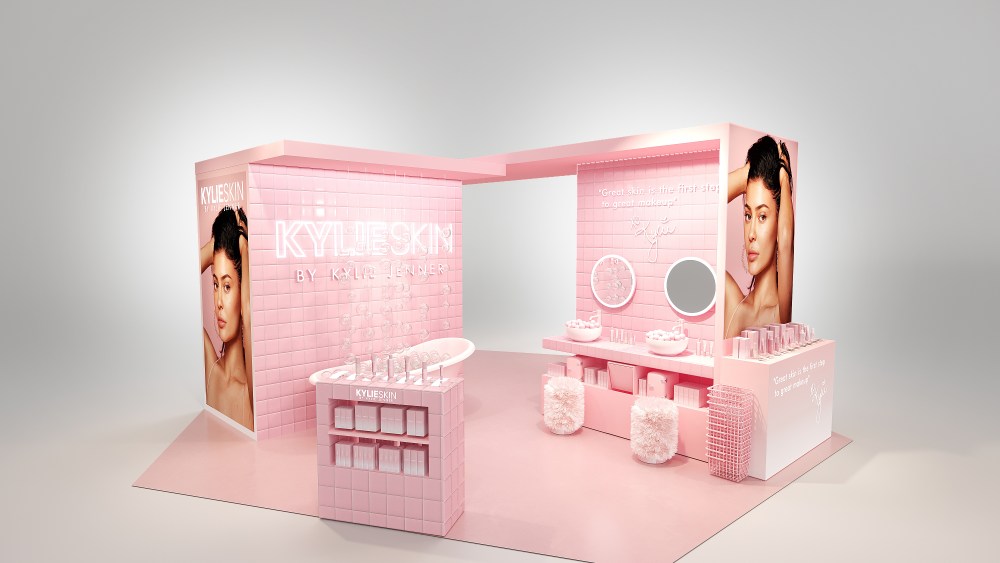 A rendering of the Kylie Skin pop-up shop.