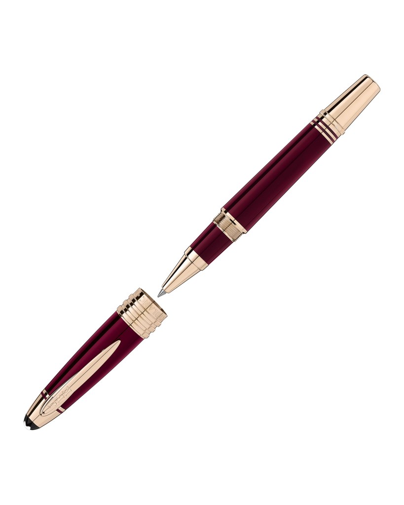Commemorating one of the most revered figures in modern history, the Special Edition John F. Kennedy makes symbolic references to the life of J.F. Kennedy in subtle design details. The burgundy-colored precious resin refers to Kennedy’s famous Ivy League style and is inspired by his time at Harvard University. His initials “JFK” are engraved on the champagne-tone gold-coated fittings clip, and the three champagne-tone gold-coated cap rings stand for Kennedy’s three brothers. The Special Edition is crowned by the Montblanc emblem in precious resin.