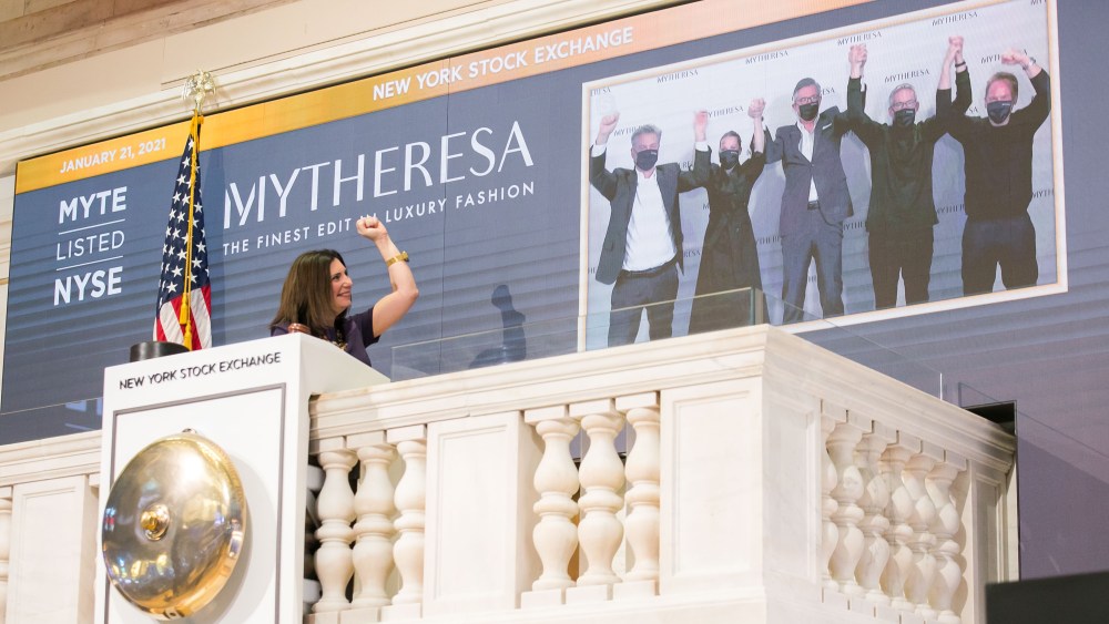 Mytheresa executives at the new york stock exchange virtually