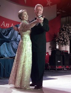 President Clinton and first lady Hillary Clinton, at the New England Ball Monday, Jan. 20, 1997.