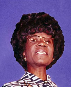 Rep. Shirley Chisholm announces her candidacy for the Democratic presidential nomination, Jan. 25, 1972.